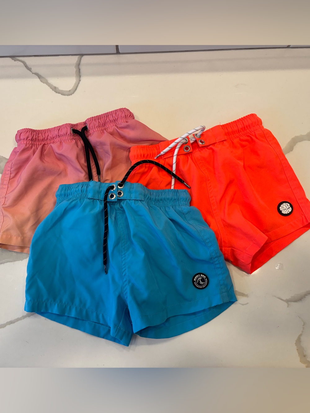 Kids Swim Trunks - Blue, Coral & Pink - Unbranded
